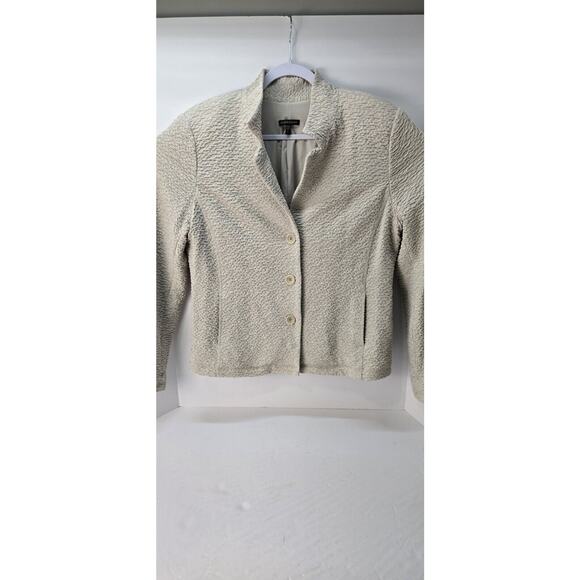 Eileen Fisher Cream Textured Jacket - Picture 1 of 6